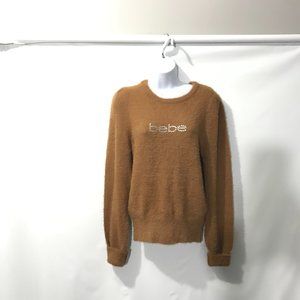 NWT Bebe Logo Sweater Orange, Soft, Womens Size Medium